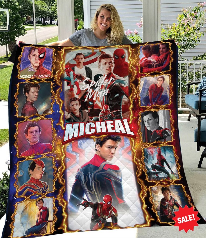 Personalized Spiderman Tom Holland Blanket Super Hero Blanket Peter Parker Spiderman Peter Parker Quilt Blanket No Way Home Blanket